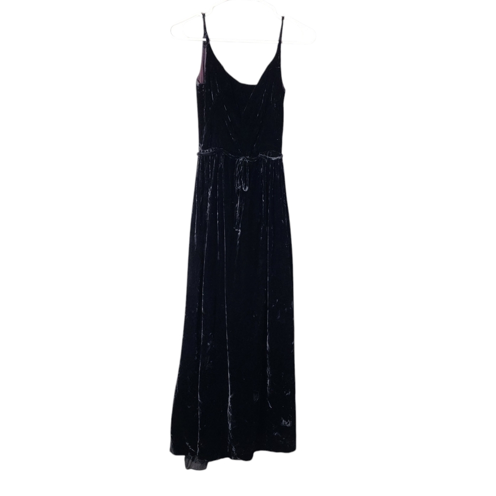 AN ARKAY VINTAGE Velvet midi dress in black witchy whimsigoth dark Romantic